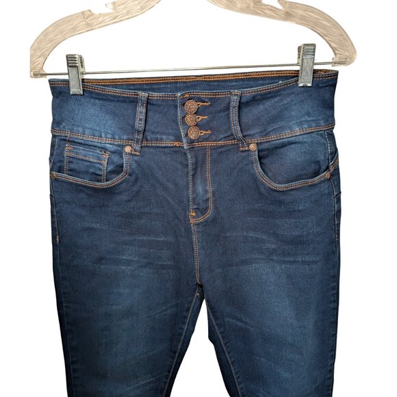 Bamboo Dark Wash High Rise Skinny Jeans Womens Size 12 Stretch Denim pants - Picture 3 of 9